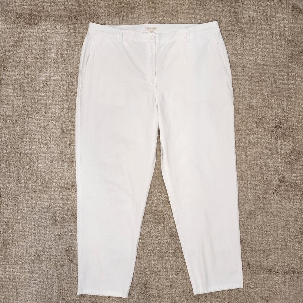 Eileen Fisher White Organic Cotton Hemp Tapered Ankle Pants Size 20 NWT
